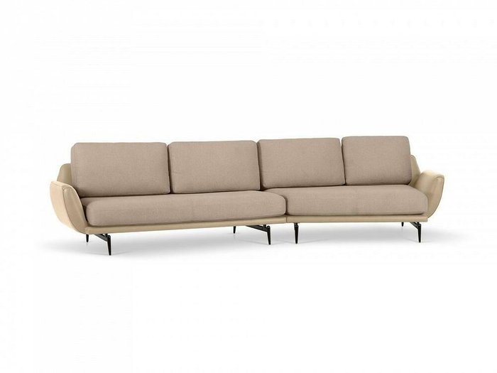 Угловой диван правый Ispani бежевого цвета - лучшие Угловые диваны в INMYROOM