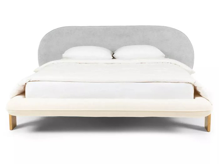 Кровать Softbay 160х200 с изголовьем серого цвета без подъемного механизма - купить Кровати для спальни по цене 132300.0