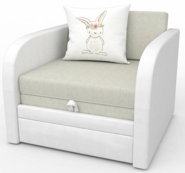 Детский диван-кровать Малыш серо-белого цвета