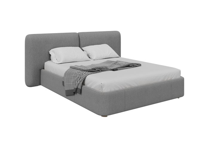 Кровать Hub Soft 160х200 светло-серого цвета с подъемным механизмом