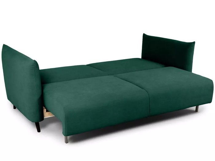 Диван-кровать Menfi темно-зеленого цвета с черными ножками - лучшие Прямые диваны в INMYROOM