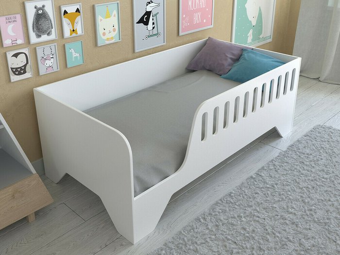 Кроватка Астра 13 80х160 белого цвета - купить Одноярусные кроватки по цене 9460.0