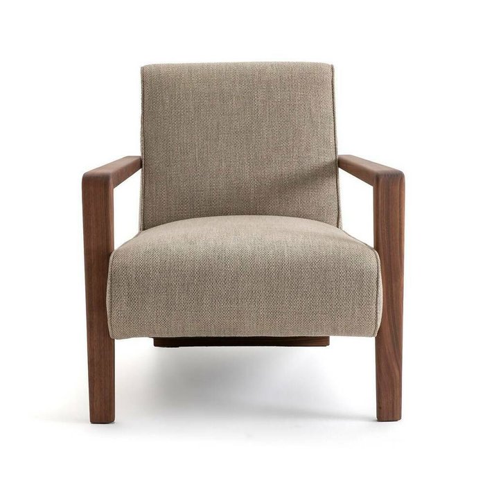 Кресло из вискозы и льна Sanami бежевого цвета - купить Интерьерные кресла по цене 96211.0