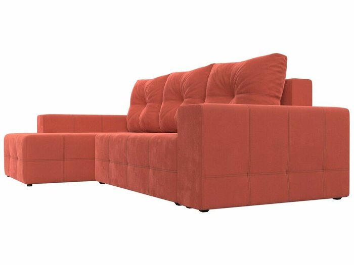 Угловой диван-кровать Перри кораллового цвета левый угол - лучшие Угловые диваны в INMYROOM