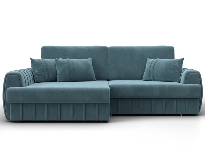 Угловой диван-кровать Лига-057 бирюзового цвета левый - купить Угловые диваны по цене 80990 Угловой диван-кровать Лига-057 бирюзового цвета левый - купить Угловые диваны по цене 80990