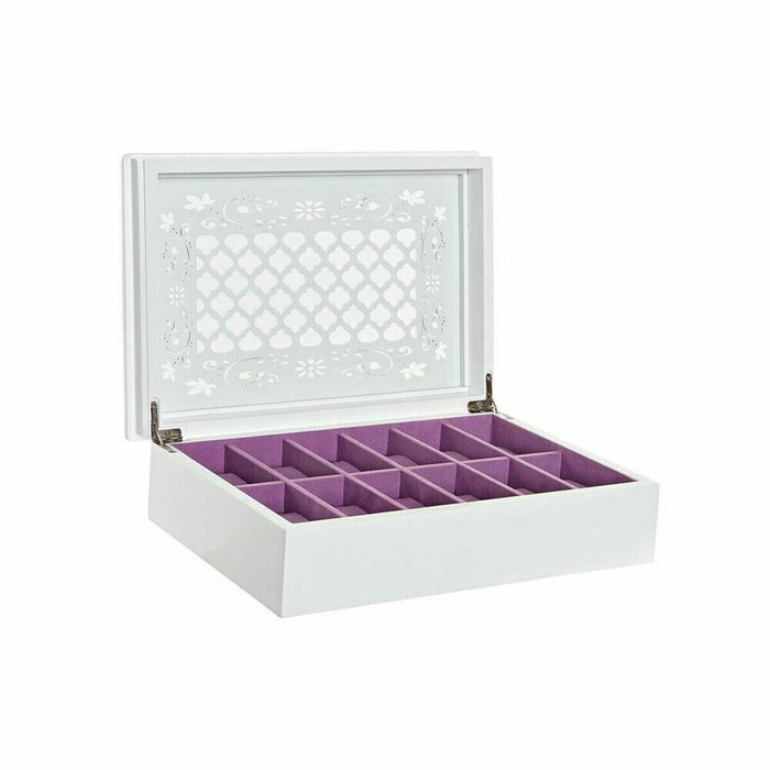 Шкатулка Часы 29 x 20 x 9,5 cm Стеклянный Лиловый Белый Деревянный MDF - купить Шкатулки по цене 5424.0
