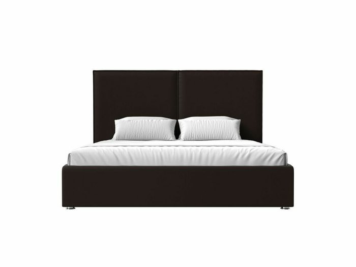 Кровать Аура 180х200 темно-коричневого цвета с подъемным механизмом (экокожа) - купить Кровати для спальни по цене 88999.0