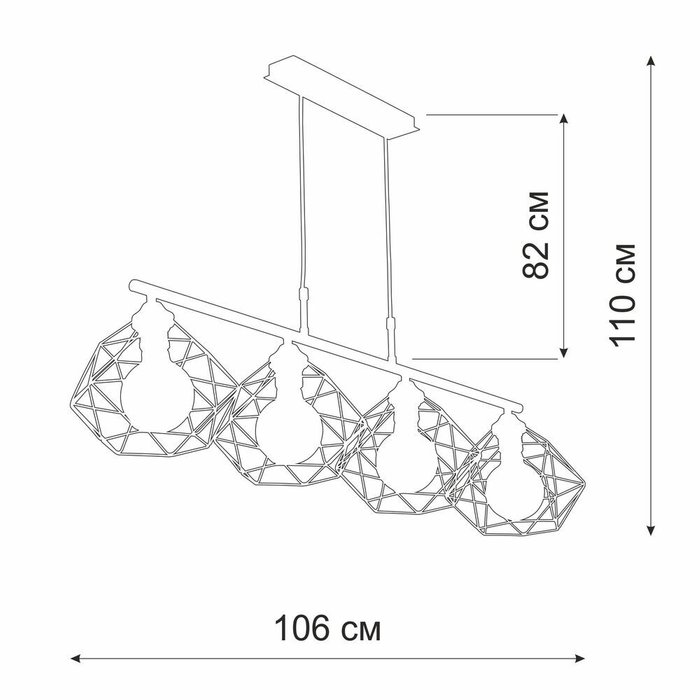 Люстра V4269-1/4S, 4xE27 макс. 40Вт - купить Подвесные системы по цене 9156