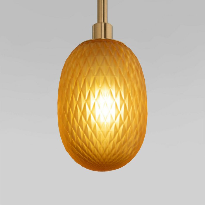 Подвесной светильник со стеклянными плафонами 50266 дымчатый/прозрачный/янтарный Pineapple - купить Подвесные люстры по цене 89900.0