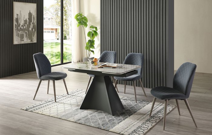 Раскладной обеденный стол Granada серого цвета - лучшие Обеденные столы в INMYROOM