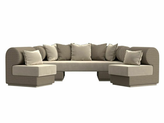 Набор мягкой мебели Кипр 3 бежево-коричневого цвета - купить Комплекты мягкой мебели по цене 95997.0