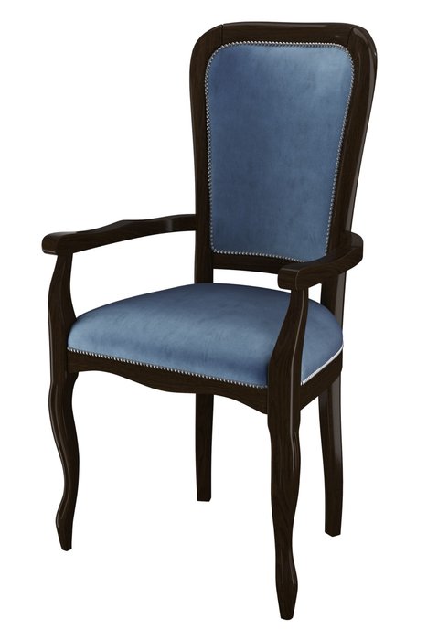 Стул-кресло деревянный Дезире черно-синего цвета