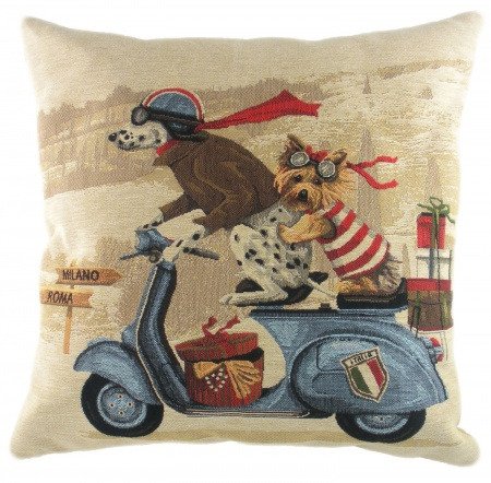 Подушка с принтом Scooter Dogs Blue Подушка с принтом Scooter Dogs Blue