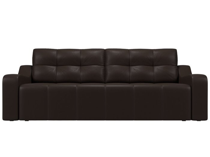 Прямой диван-кровать Итон коричневого цвета (экокожа) - купить Прямые диваны по цене 46999.0