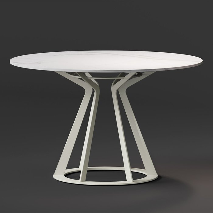 Стол обеденный Mercury цвета светлый мрамор на белой опоре - купить Обеденные столы по цене 59850.0