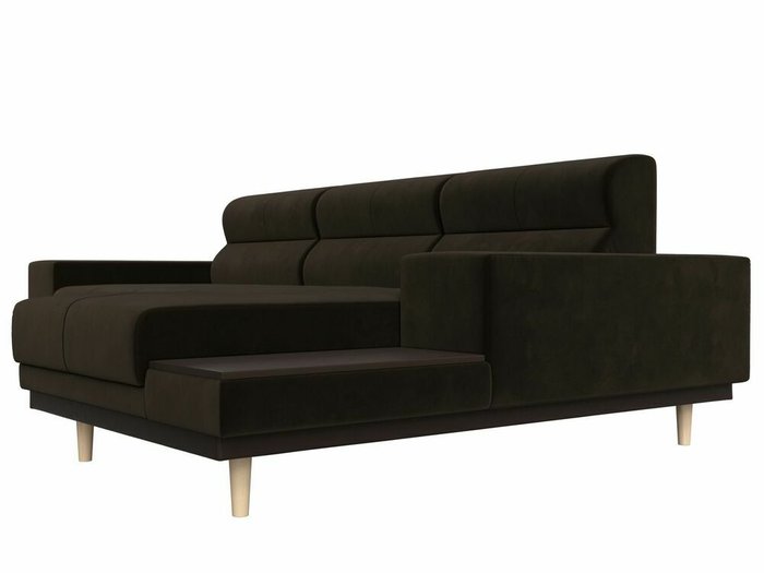 Угловой диван-кровать Леонардо коричневого цвета правый угол - лучшие Угловые диваны в INMYROOM