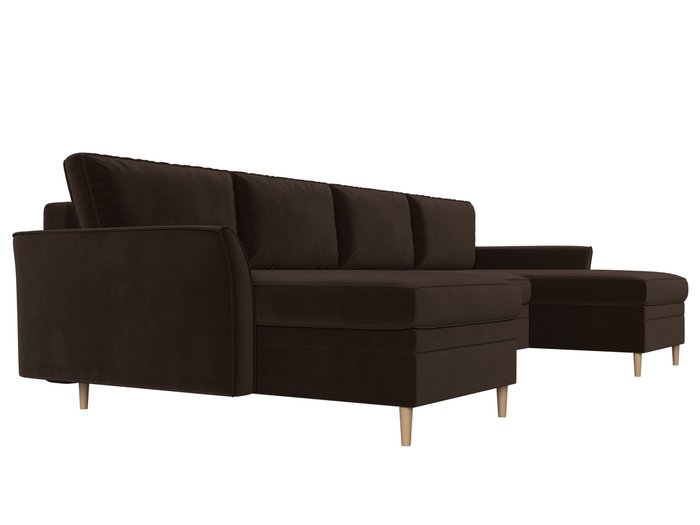 Угловой диван-кровать София темно-коричневого цвета - лучшие Угловые диваны в INMYROOM