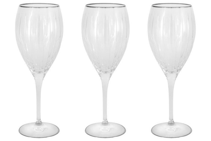 Набор: 6 хрустальных бокалов для вина 	Same "Пиза серебро"
