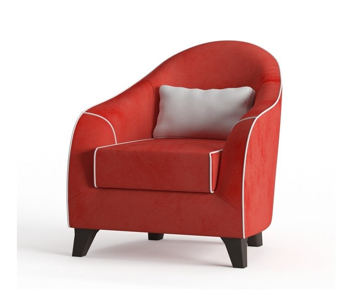 Кресло Бемоль в обивке из велюра оранжевого цвета