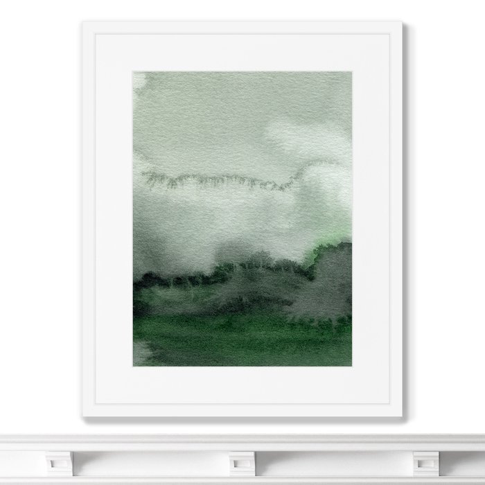 Репродукция картины в раме Cloud over the hills
