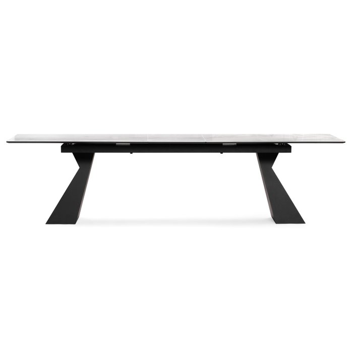 Раскладной обеденный стол Денхольм бело-черного цвета - купить Обеденные столы по цене 61490.0