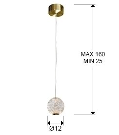 Подвесной светильник Austral LED 1L Ø12 золото - купить Подвесные люстры по цене 22990.0 Подвесной светильник Austral LED 1L Ø12 золото - купить Подвесные люстры по цене 22990.0