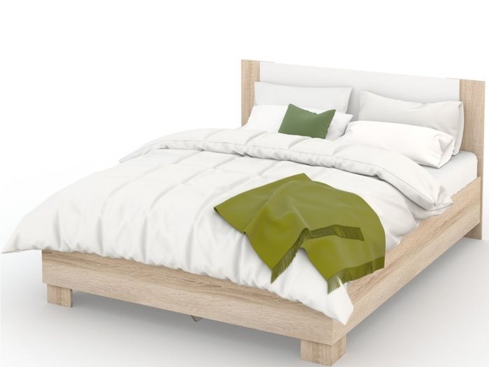 Кровать Аврора 140х200 бежевого цвета - купить Кровати для спальни по цене 15700.0