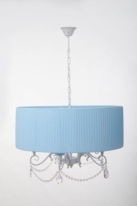 Подвесная люстра Christel L.8303-5CREAM/G-SHADE (ткань, цвет синий) - купить Подвесные люстры по цене 14072.0 Подвесная люстра Christel L.8303-5CREAM/G-SHADE (ткань, цвет синий) - купить Подвесные люстры по цене 14072.0
