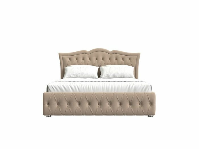 Кровать Герда 180х200 бежевого цвета с подъемным механизмом - купить Кровати для спальни по цене 91999.0