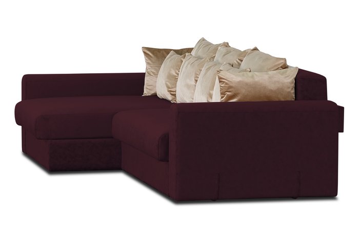 Угловой диван-кровать Мэдисон Черри бордового цвета - лучшие Угловые диваны в INMYROOM
