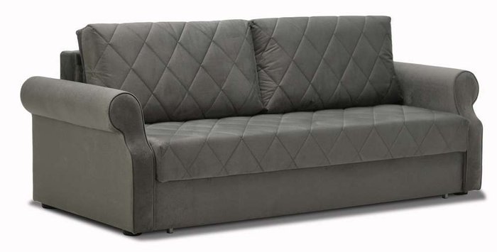 Прямой диван-кровать Белла серого цвета