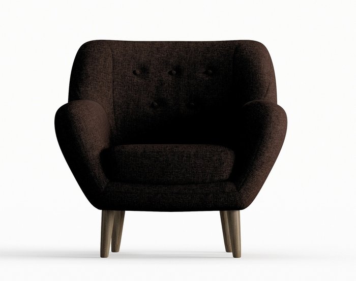 Кресло Cloudy в обивке из рогожки темно-коричневого цвета - купить Интерьерные кресла по цене 15250.0