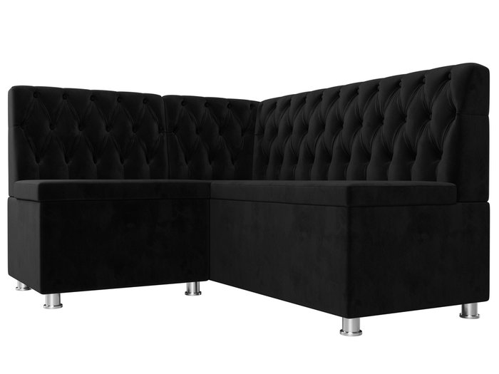 Кухонный угловой диван Мирта черного цвета левый угол - лучшие Угловые диваны в INMYROOM