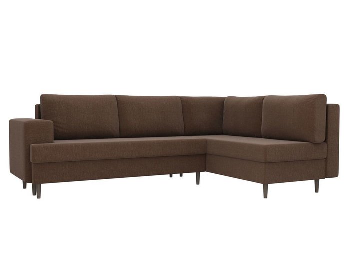 Угловой диван-кровать Сильвана коричневого цвета