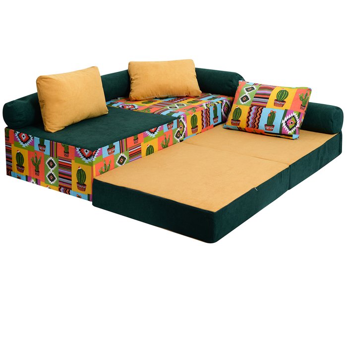  Диван модульный Кактус желто-зеленого цвета - купить Бескаркасная мебель по цене 46400.0