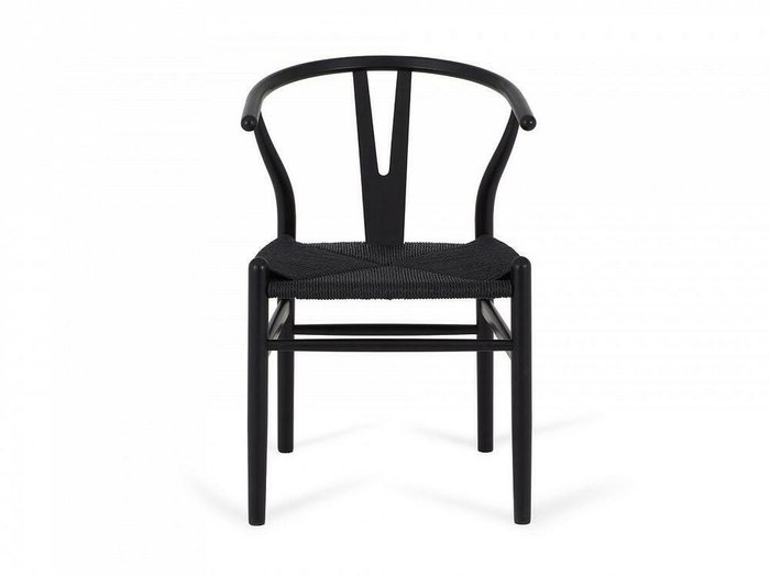 Стул Wishbone черного цвета - купить Садовые стулья по цене 9730.0