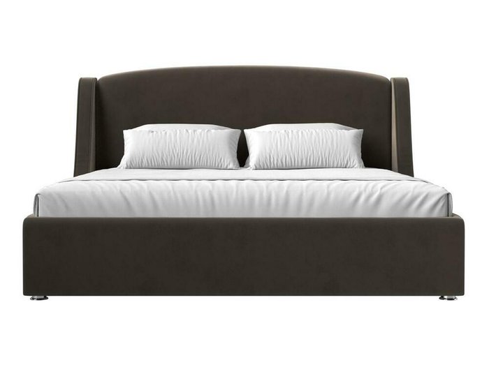 Кровать Лотос 200х200 коричневого цвета с подъемным механизмом - купить Кровати для спальни по цене 92999.0