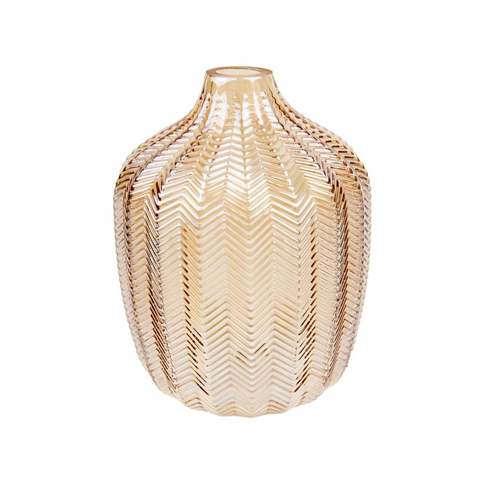 Декоративная стеклянная ваза бежевого цвета