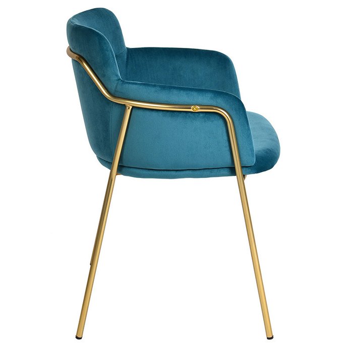 Кресло Strike Aquamarine с обивкой из синего вельвета - лучшие Обеденные стулья в INMYROOM