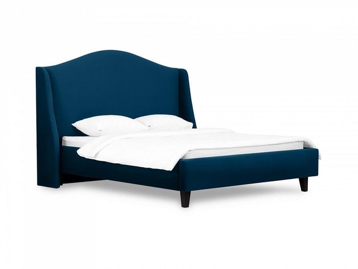 Кровать Lyon 160х200 темно-синего цвета 