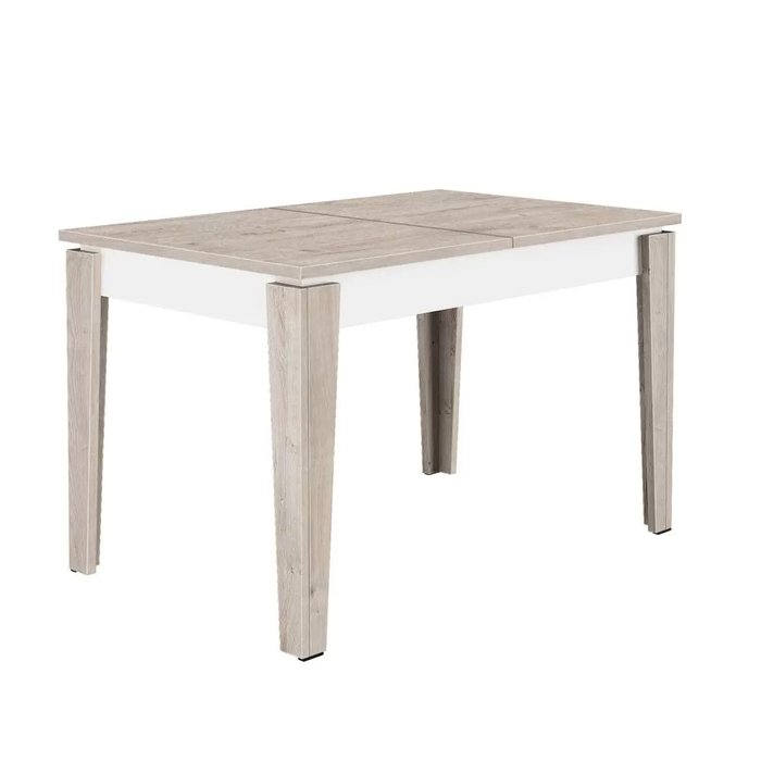 Раздвижной обеденный стол Stan бело-бежевого цвета - лучшие Обеденные столы в INMYROOM