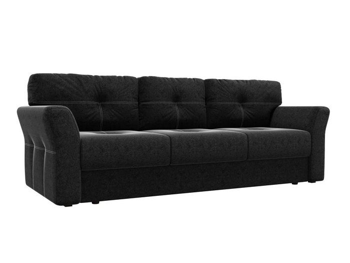 Прямой диван-кровать Манхеттен черного цвета