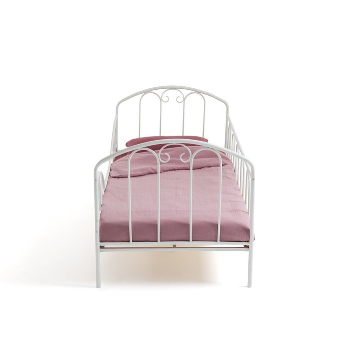 Кровать-кушетка из металла с основанием Aela 90x190 белого цвета - купить Одноярусные кроватки по цене 29157.0
