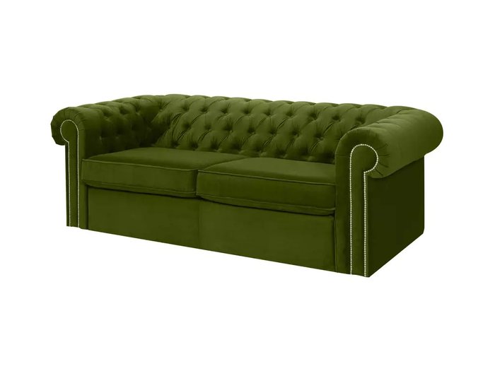 Диван-кровать Chesterfield зеленого цвета - купить Прямые диваны по цене 153630.0