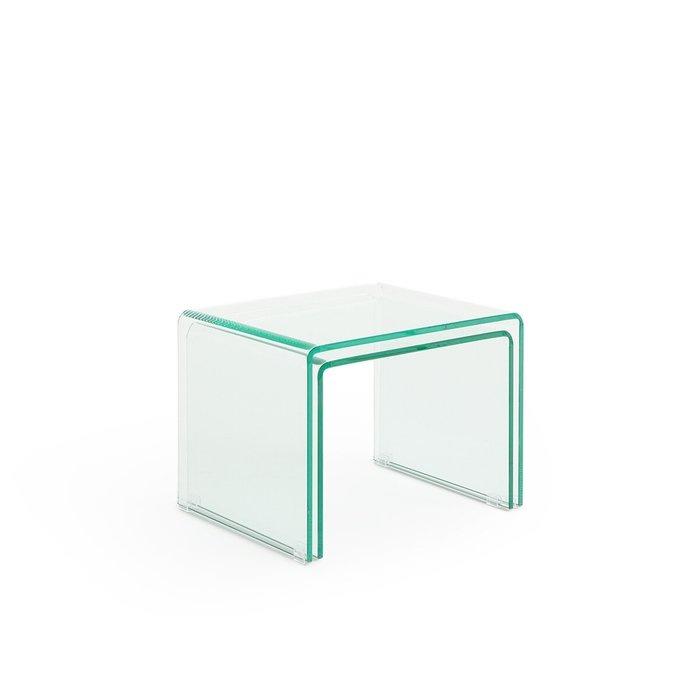 Комплект из двух столов журнальных Cristalline из закаленного стекла  - купить Журнальные столики по цене 25522.0