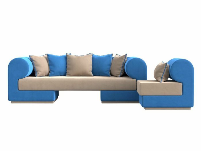 Набор мягкой мебели Кипр 2 бежево-голубого цвета - купить Комплекты мягкой мебели по цене 75998.0
