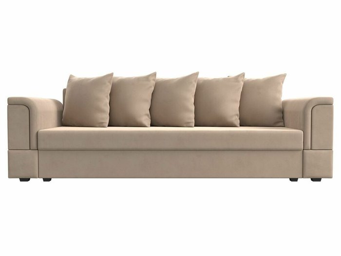Диван-кровать Лига 005 бежевого цвета (велюр) - купить Прямые диваны по цене 30999.0