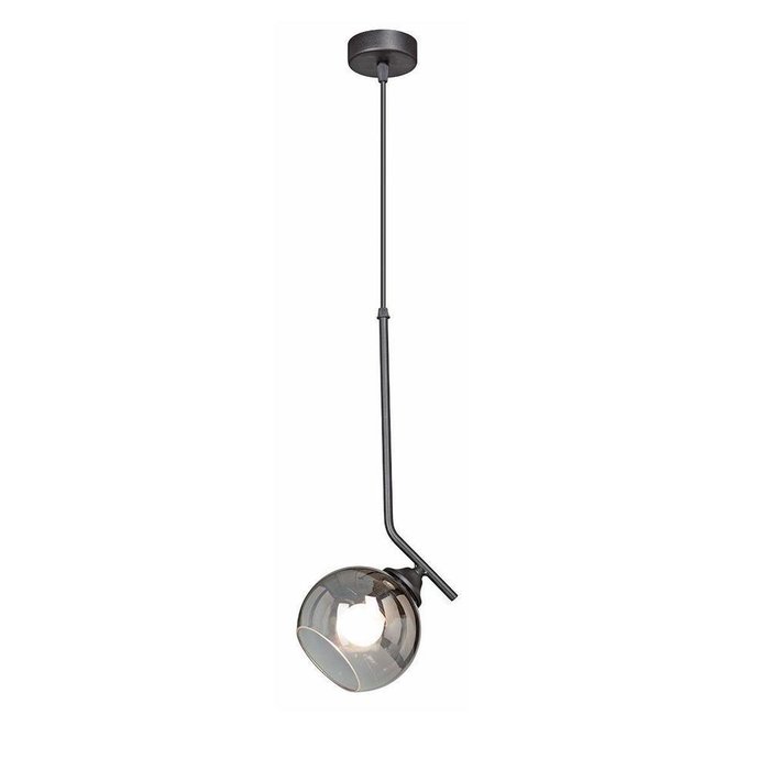 Подвесной светильник с плафоном из стекла серого цвета 