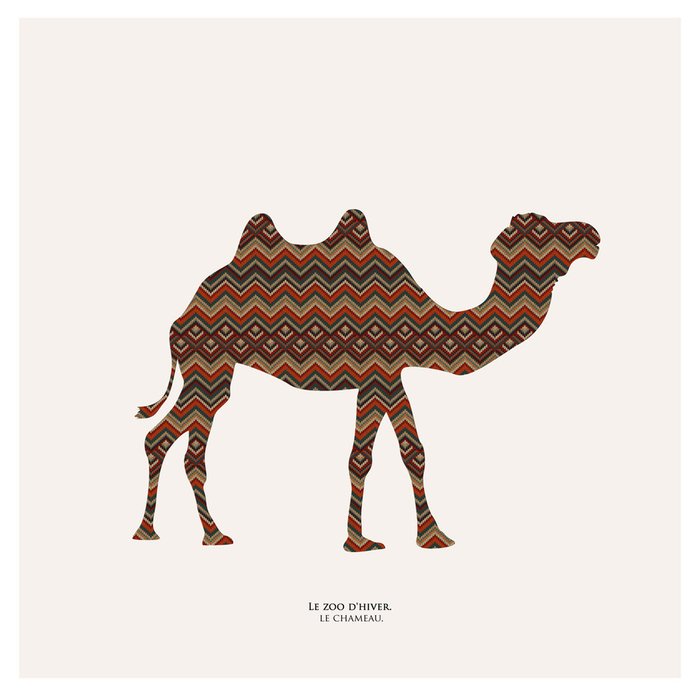 Репродукция картины на холсте Зимний зоопарк верблюд 