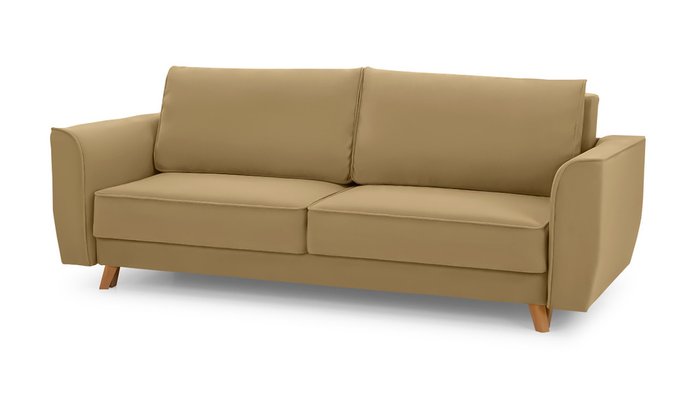 Прямой диван-кровать Майами Лайт светло-коричневого цвета - купить Прямые диваны по цене 61900.0